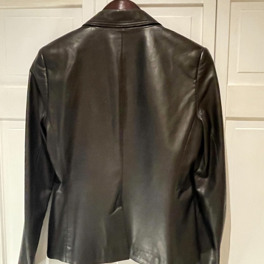 Theory Leather Blazer Size 10 - Picture 2 of 5